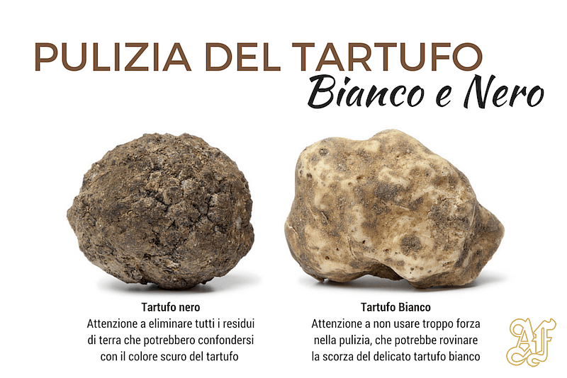 come pulire il tartufo bianc e nero